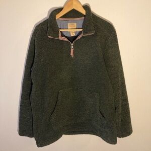 Telluride Green Pullover Quarter-Zip Sweater